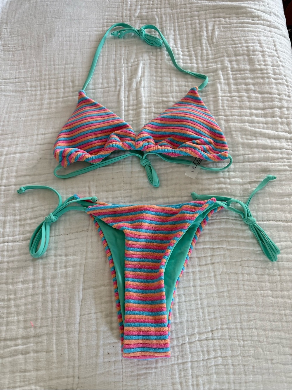 NWOT MICA Graci Terry Toweling Bikini Set Size Small